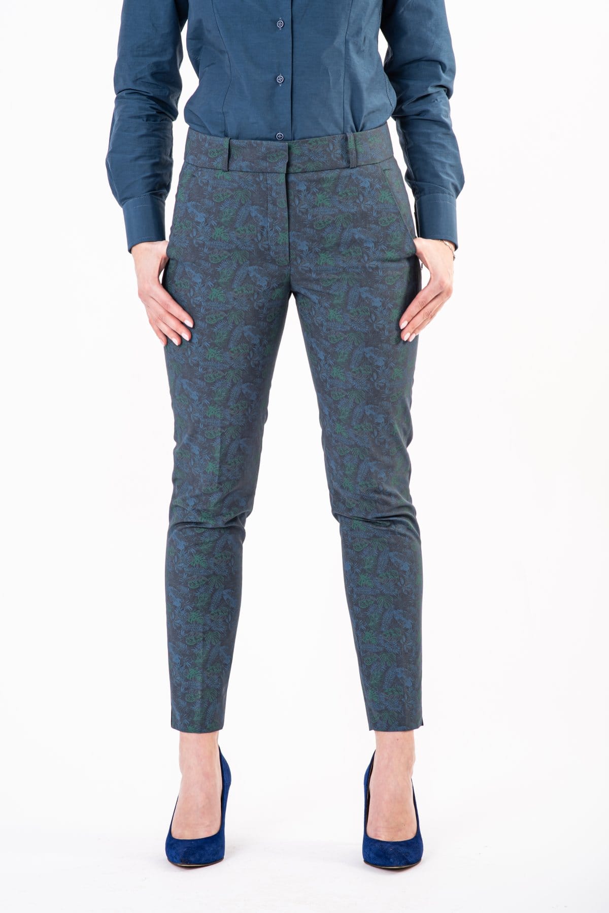 Eleganckie spodnie slim — Morski w liście, zdjęcie 1
