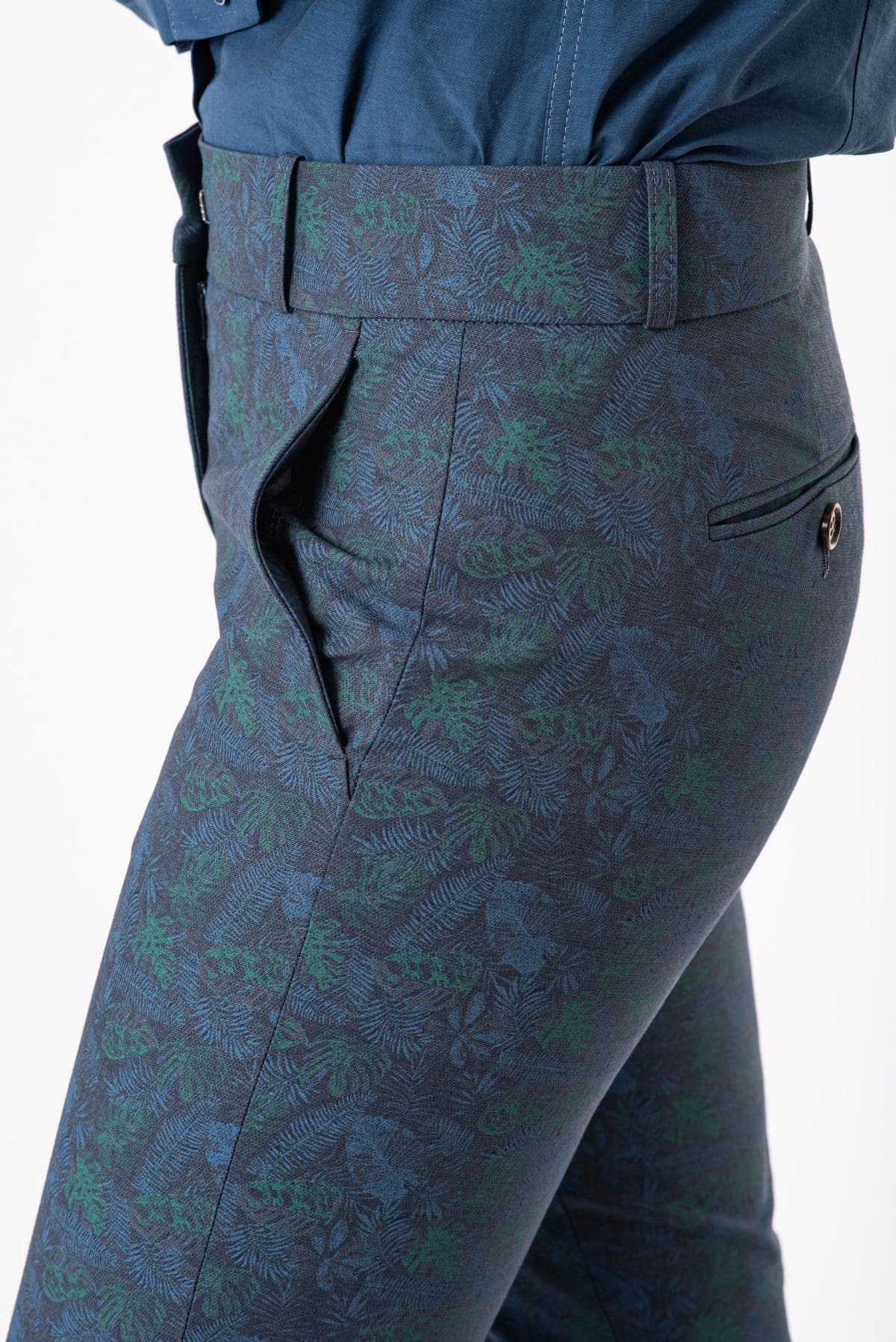 Eleganckie spodnie slim — Morski w liście, zdjęcie 6