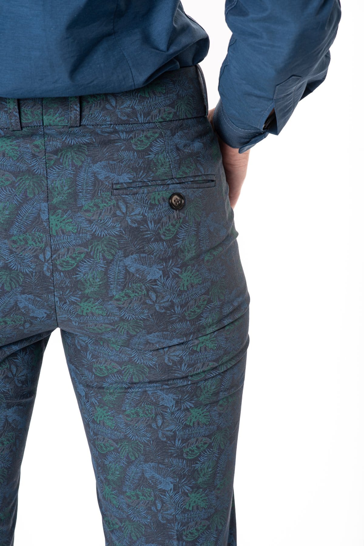 Eleganckie spodnie slim — Morski w liście, zdjęcie 5