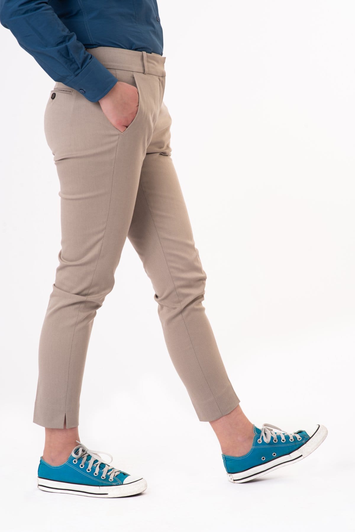 Eleganckie spodnie slim — Beżowy, zdjęcie 8
