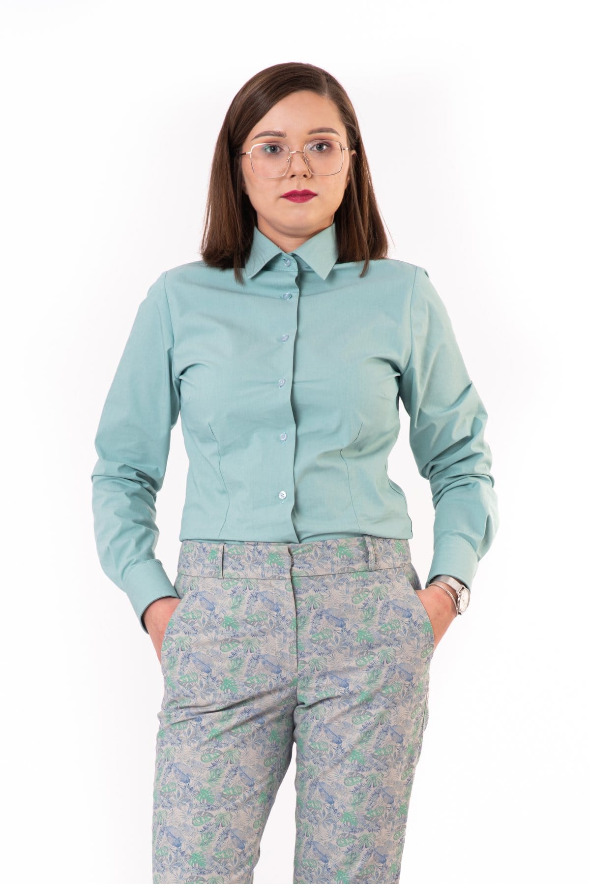 Elegancka koszula — Turkusowy, zdjęcie 1
