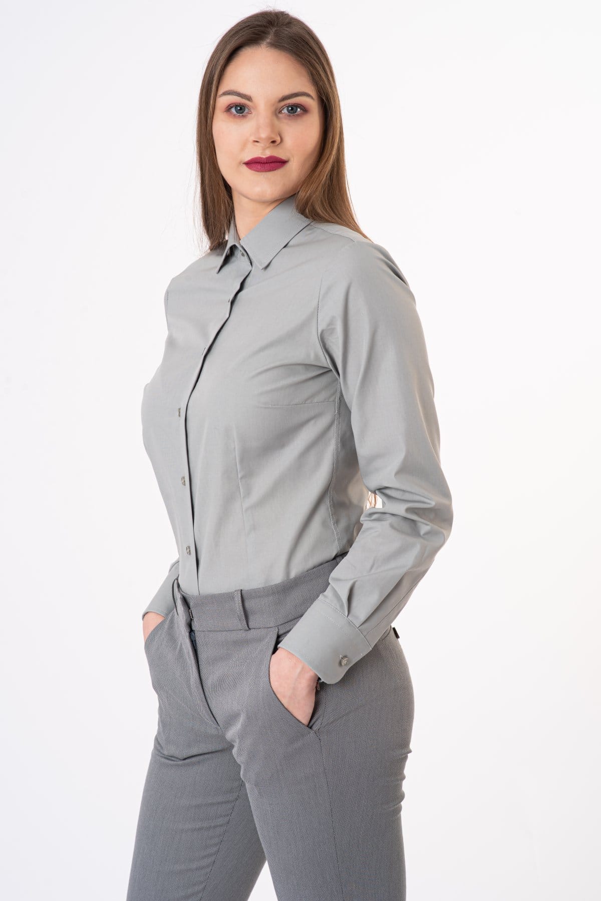 Elegancka koszula — Szary, zdjęcie 2