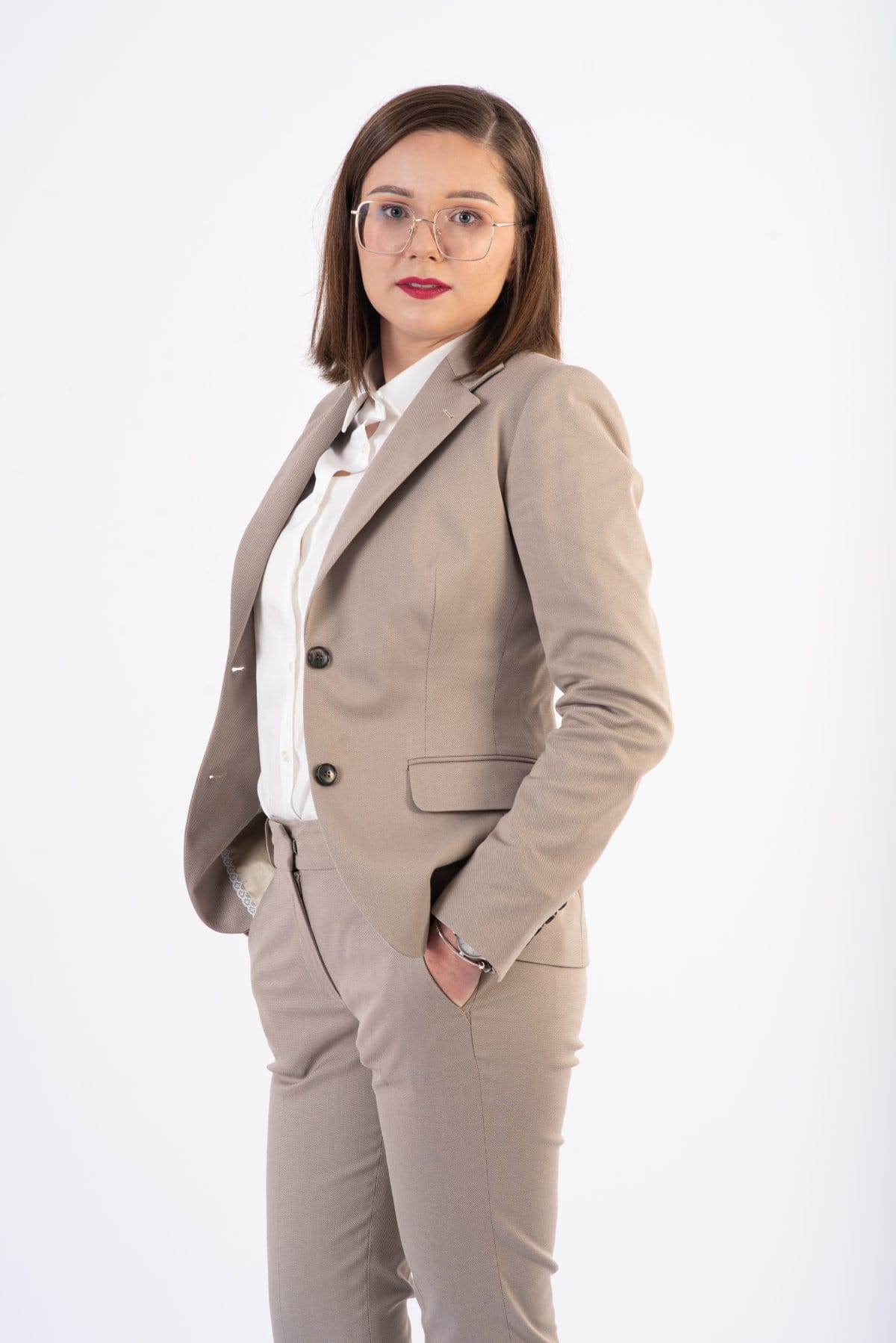 Żakiet slim — Beżowy, zdjęcie 2