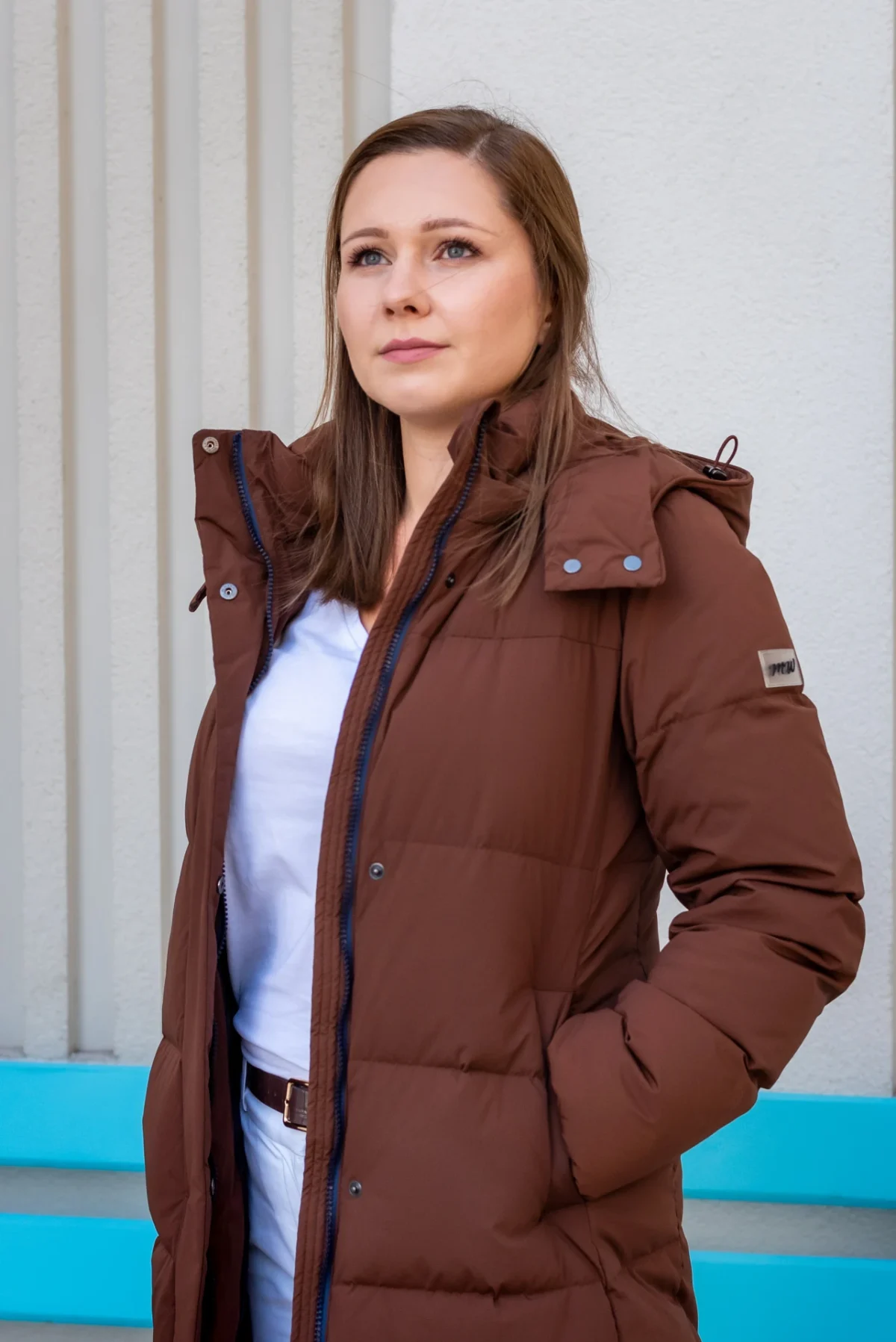 Płaszcz puchowy AMELIA — Czekoladowy, zdjęcie 2