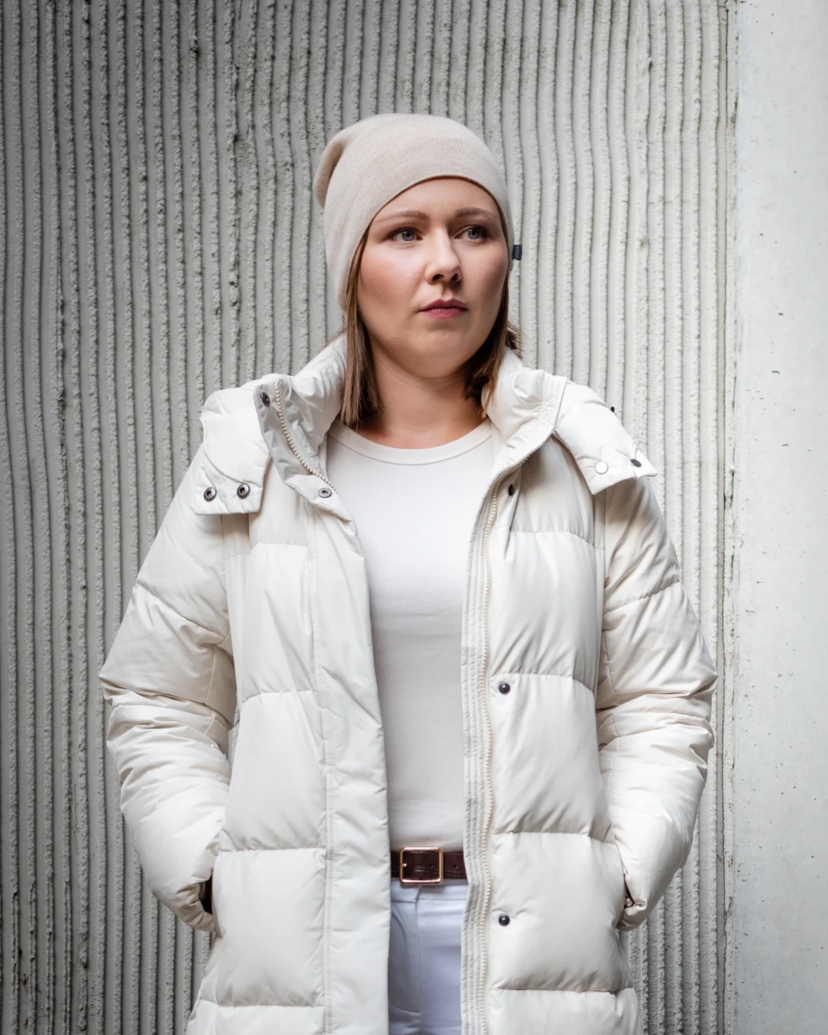 Płaszcz puchowy AMELIA — Ecru (kremowy), zdjęcie 5